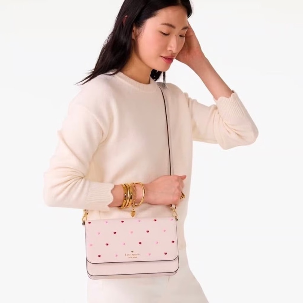 Kate Spade Madison Heart Studs Willow Convertible Crossbody - Picture 5 of 7